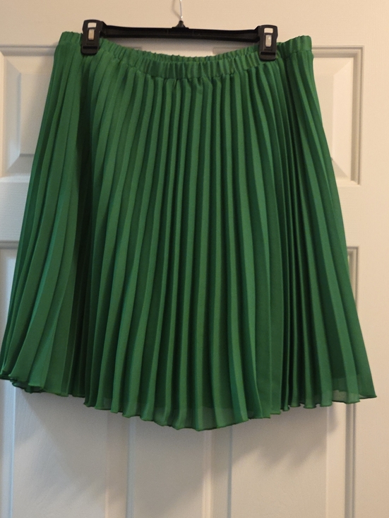 Elle Dresses & Skirts - Green Pleated Skater Skirt